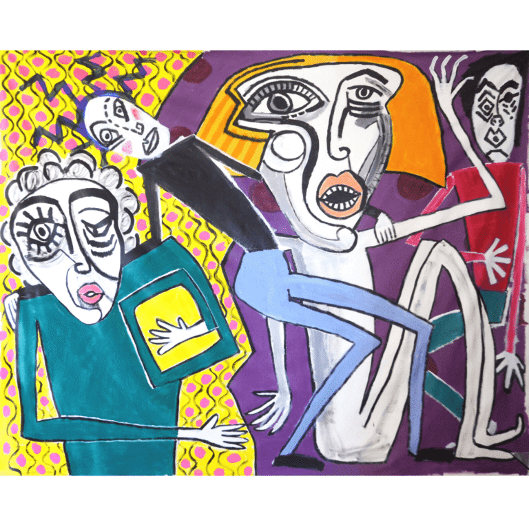 Hope That Lies Over A Political Discussion Or Else The Party Acrylics on canvas. 230x190cm